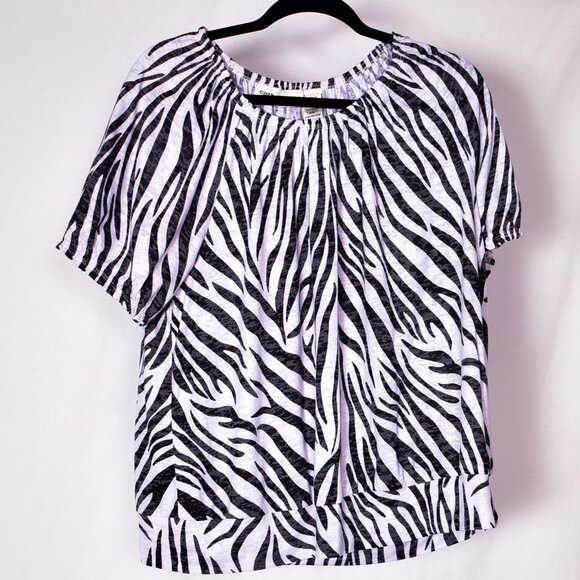 Cathy Daniels Zebra Print Women's Pull Over Blouse Size XL - Picture 1 of 5